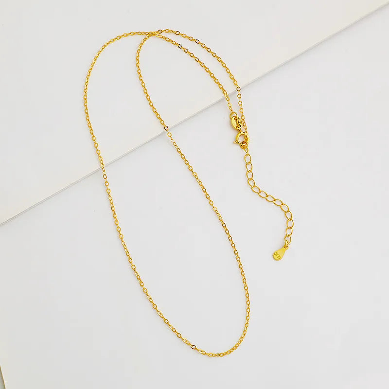 1 Piece 925 Sterling Silver 18K Gold Plated Rose Gold Plated White Gold Plated Cable Chain Thick 1mm 40cm 5.5cm Long