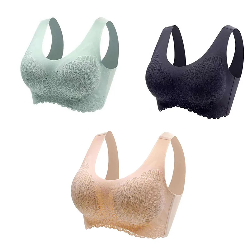 Billionm pcs/lot Women Latex Bra Seamless Bras For Women Underwear Push Up No Trace Bralette With Pad Vest Comfort Top Sport Bra