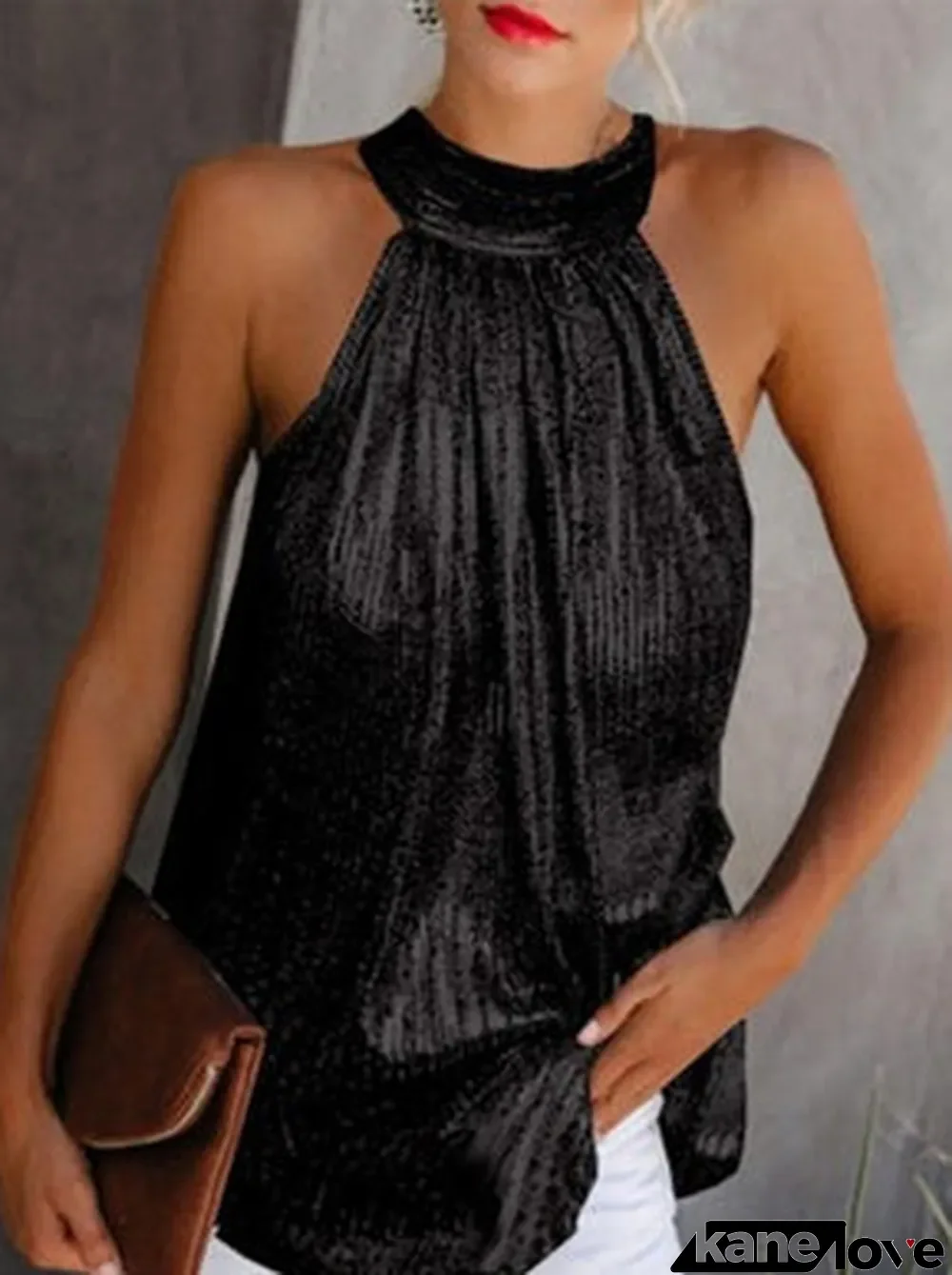 Women's Sleeveless Halter Casuals Tops
