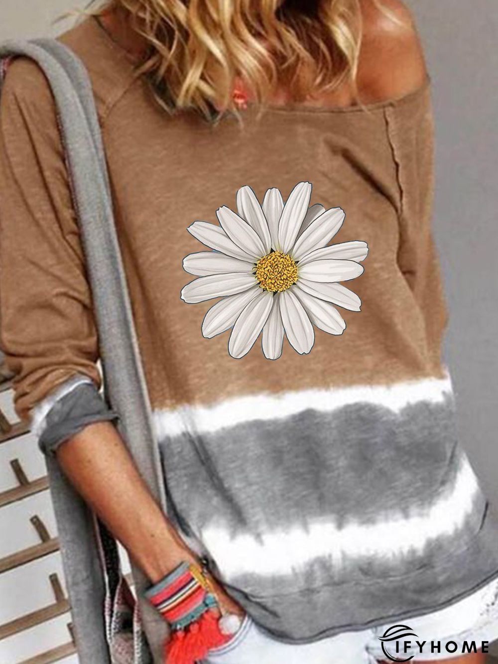 Floral Cotton-Blend Shift T-shirt | IFYHOME