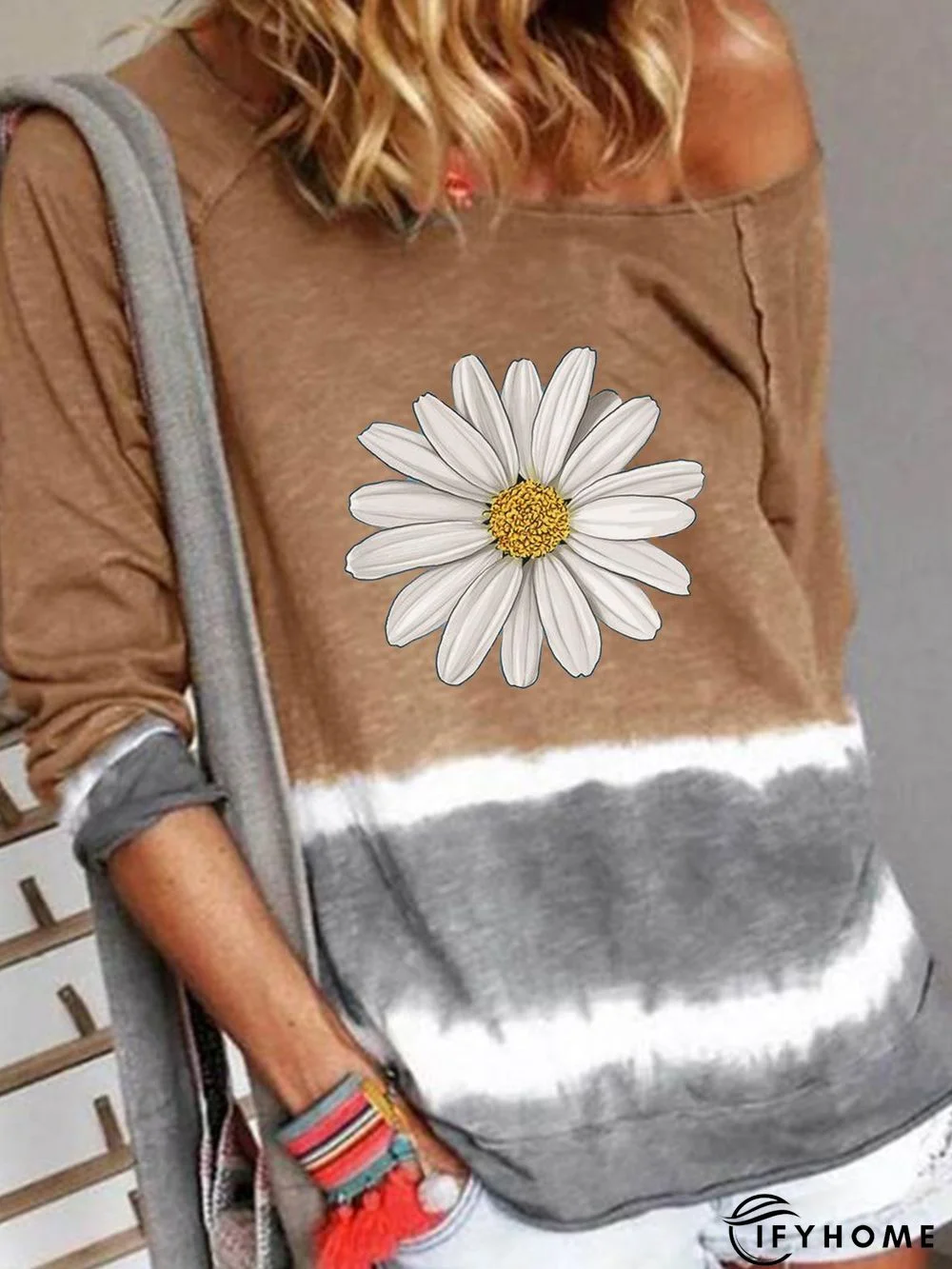 Floral Cotton-Blend Shift T-shirt | IFYHOME