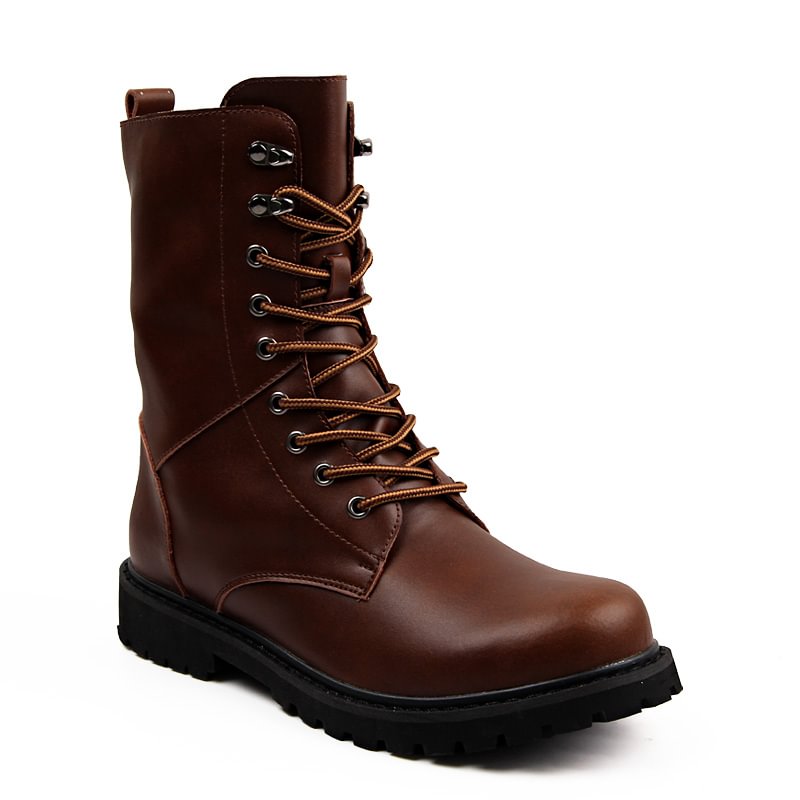 Yyvonne Tactical Ankle Boots Men Outdoor Leather Winter Fur Warm Us Army Hunting for Mens Shoes Casual Black High Gang Non-slip