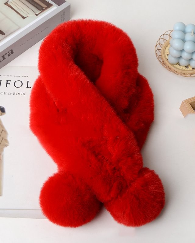 Casual Solid Color Plush Ball Scarf Everyday Clothing Accessories