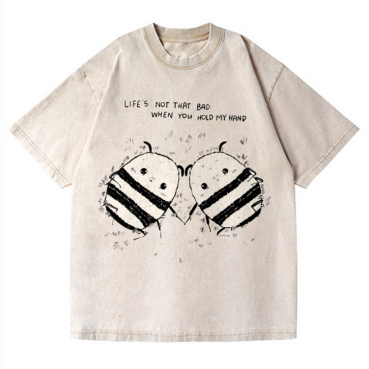 Two little bees Men's washed T-shirt