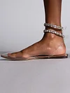 See-Through Rhinestone  Roman Sandals