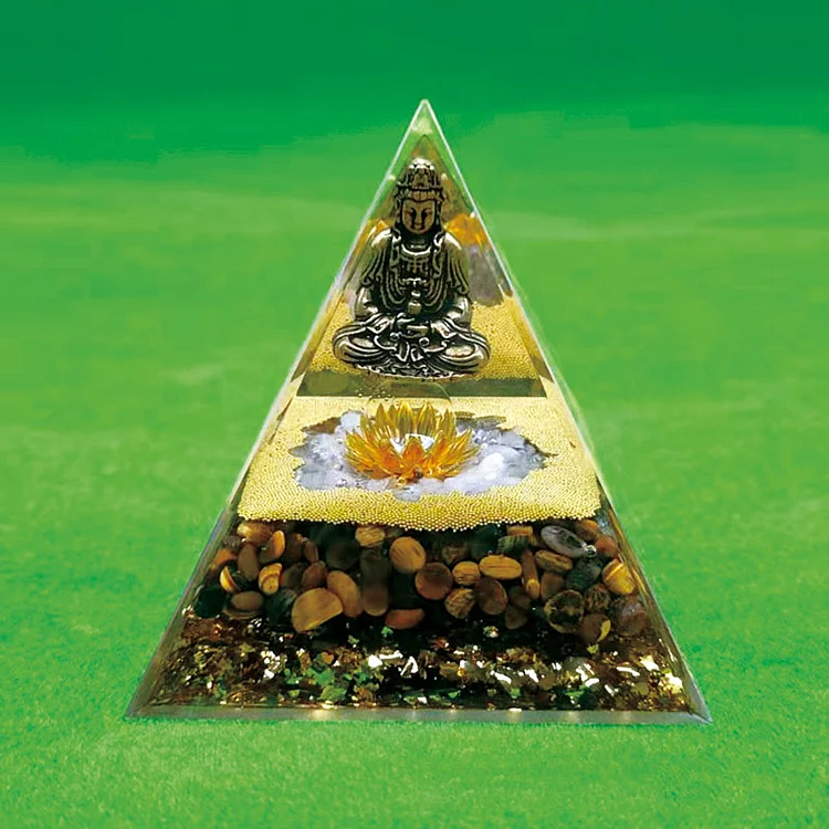 White Crystal Tiger Eye Bodhisattva Meditation Orogne Pyramid