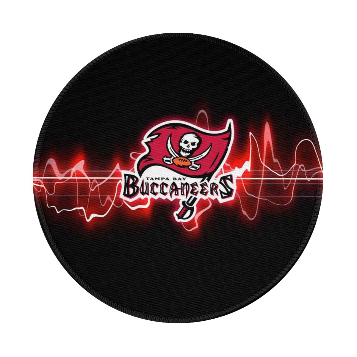 Tampa Bay Buccaneers Neon Waves Logo Gaming Round Mousepad for Computer Laptop