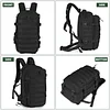 20L Taktischer Rucksack Milit&auml;r Daypack Wasserabweisend MOLLE Klein Reiserucksack Bundeswehr Sportrucksack Radrucksack f&uuml;r Herren Damen Fitness Radfahren Outdoor, Schwarz/Braun/Camo