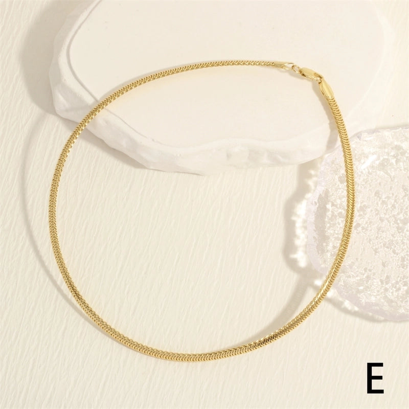 Minimalist Solid Color Copper Plating 18k Gold Plated Choker