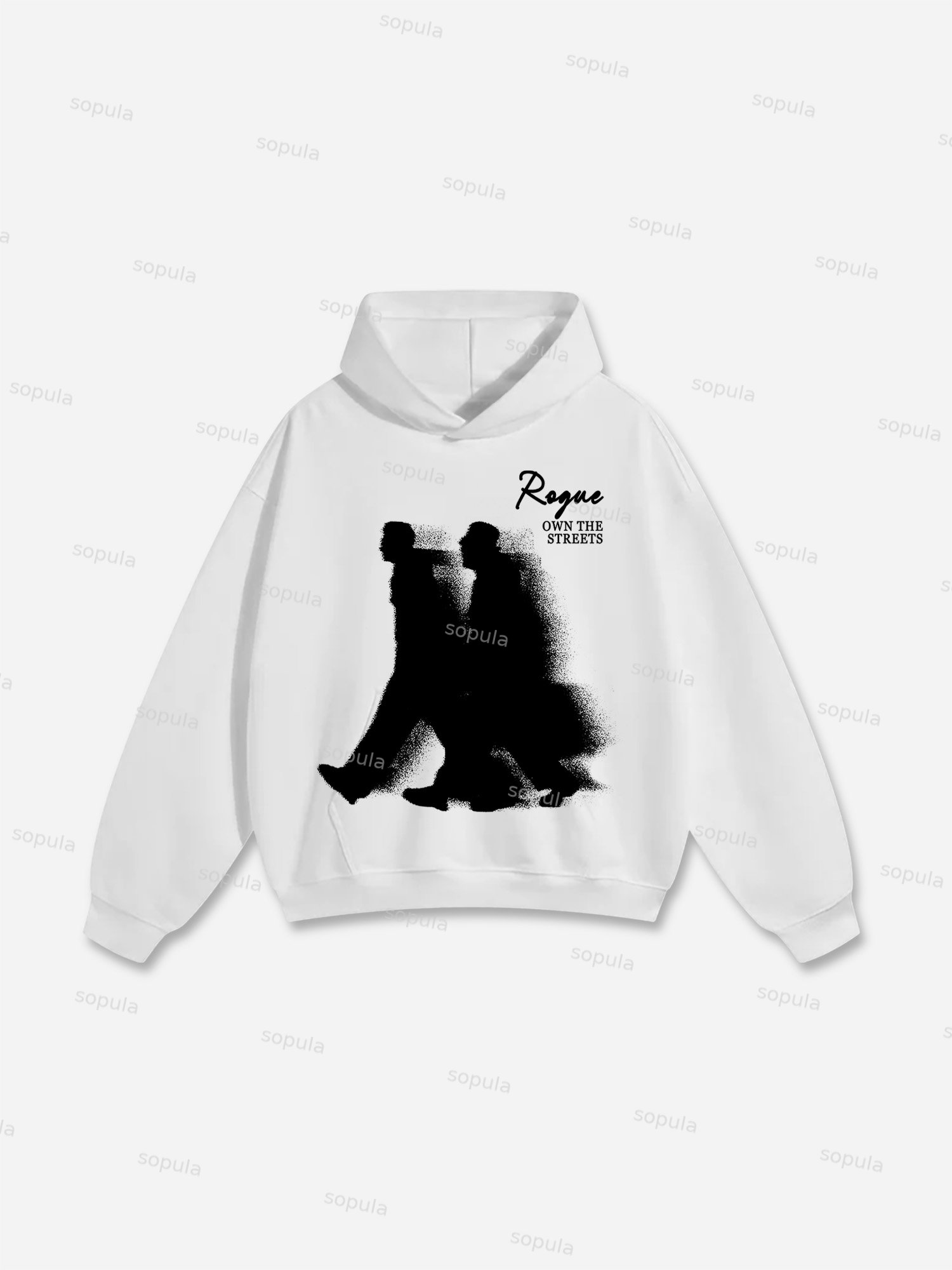 Abstract Graphic Rogue Print Cotton Hoodie - SOPULA