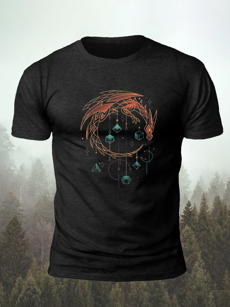 Men's Dragon Dice Keeper Print Short Sleeve T-Shirt