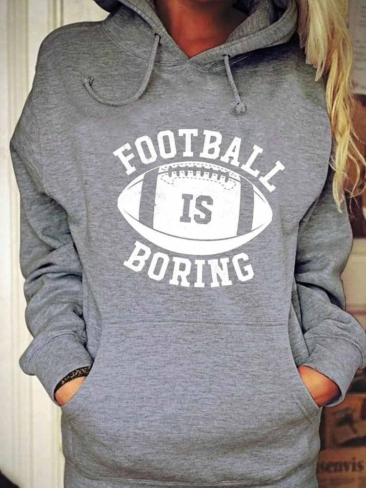 Women's Funny Football Is Boring Relaxed Hooded Sweatshirt socialshop