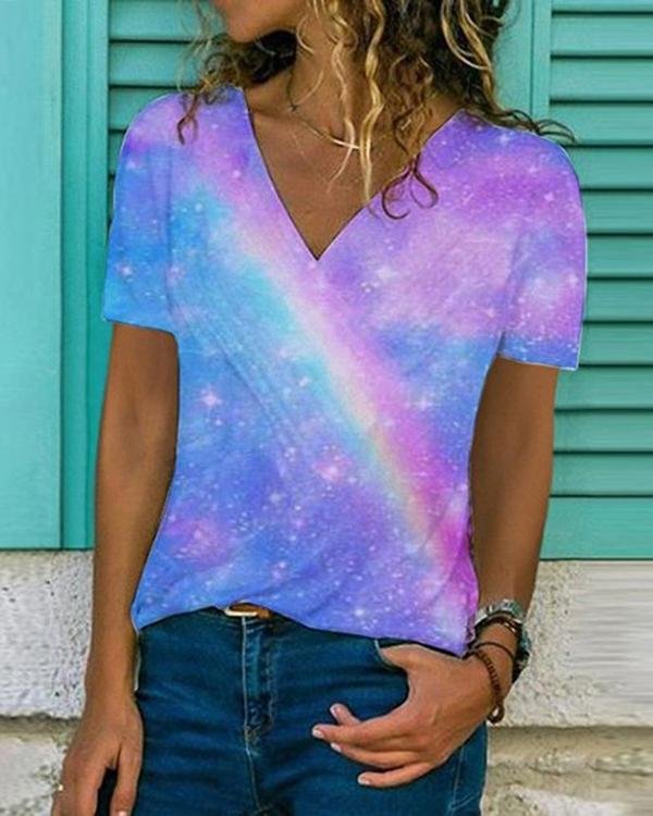 Multicolor Cotton Short Sleeve Holiday Shirts & Tops