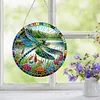(US Only)Dragonfly Flower 2D Flat DIY Special Shape Diamond Art Sun Catcher Pendant