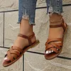 Gioiacombo&trade; Nuovi sandali piatti in pelle stile romano da donna