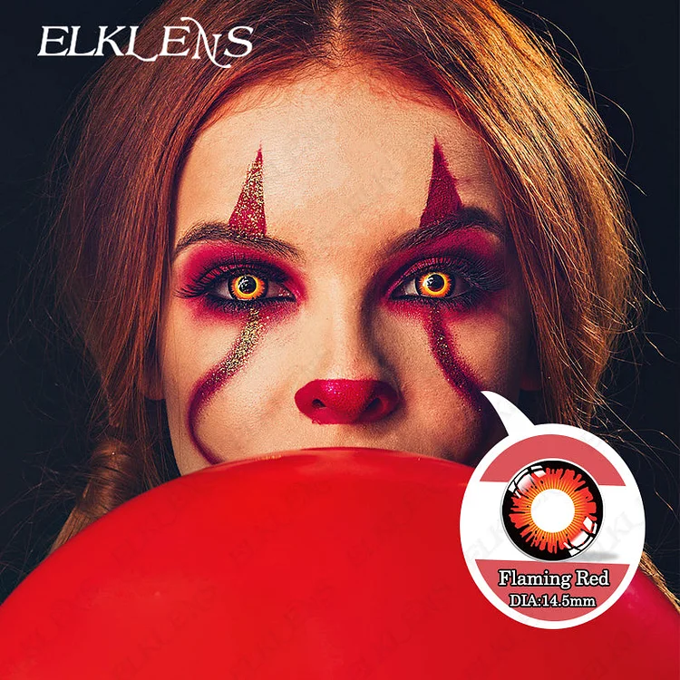 Halloween Flaming Red Cosplay Contact Lenses