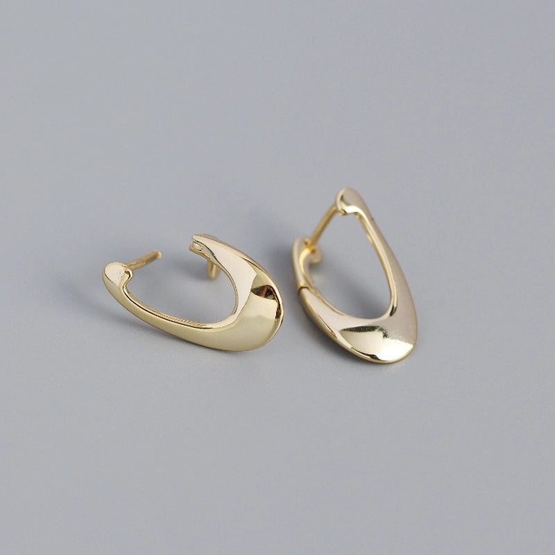 925 Sterling Silver No Inlaid Geometric Earrings