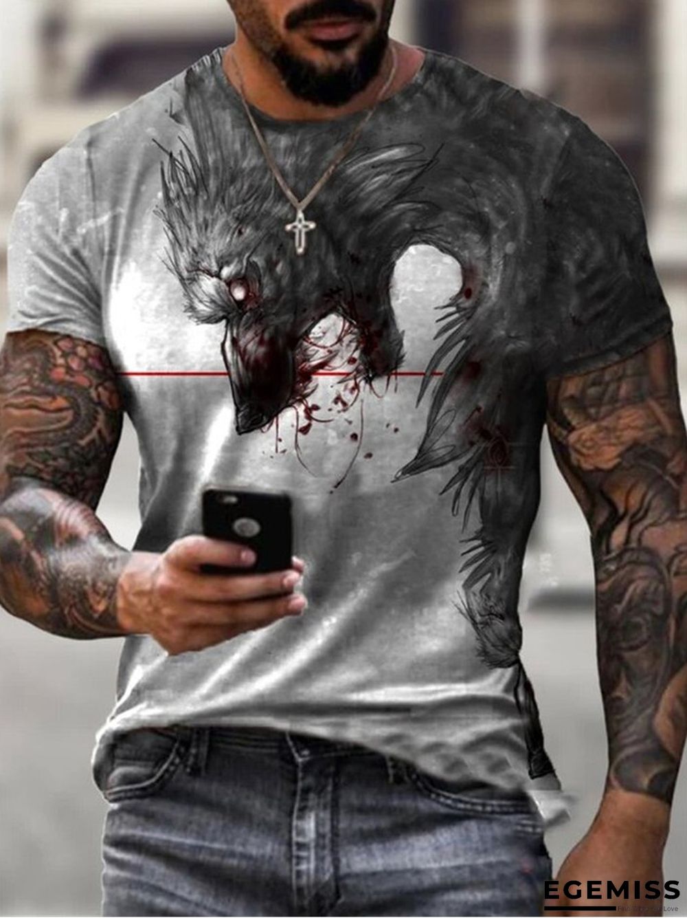 Anime Slim Fit Sports Youth Round Neck Bottomed Shirt T-shirt | EGEMISS