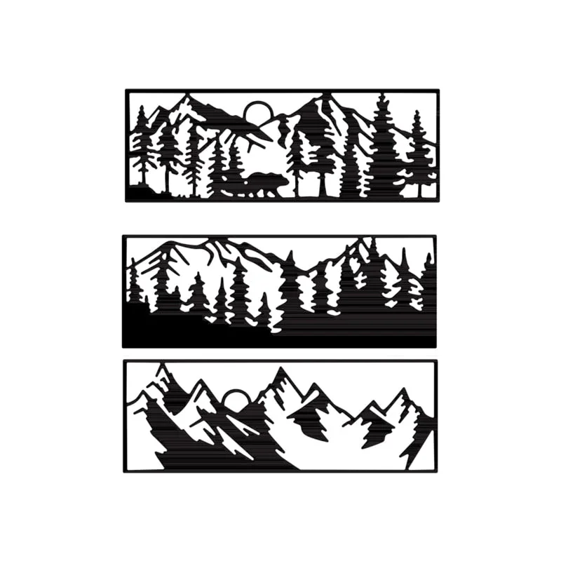 3pcs Metal Cutting Dies Cut Die Mold Mountain Scene Tree Decoration Scrapbook Paper Craft Knife Mould Blade Punch Stencils New