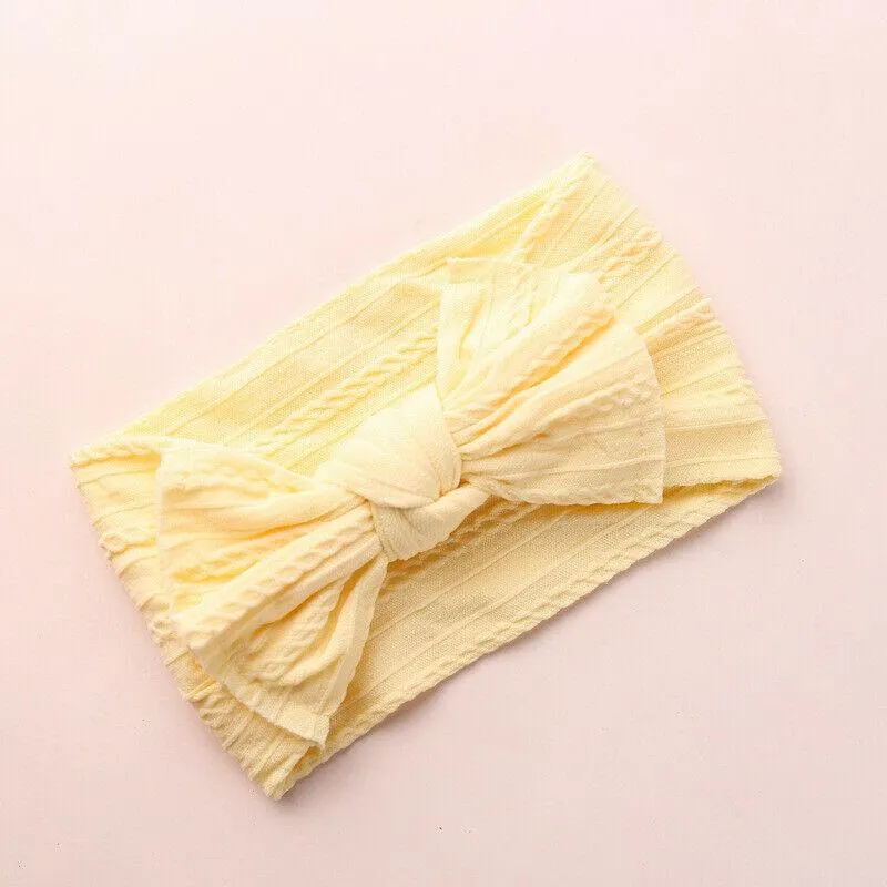 2019 Accessories Headwear Baby Kid Newborn Infant Princess Big Bow Turbon Knot Jacquard Headband Hair Band Candy Color Hairband