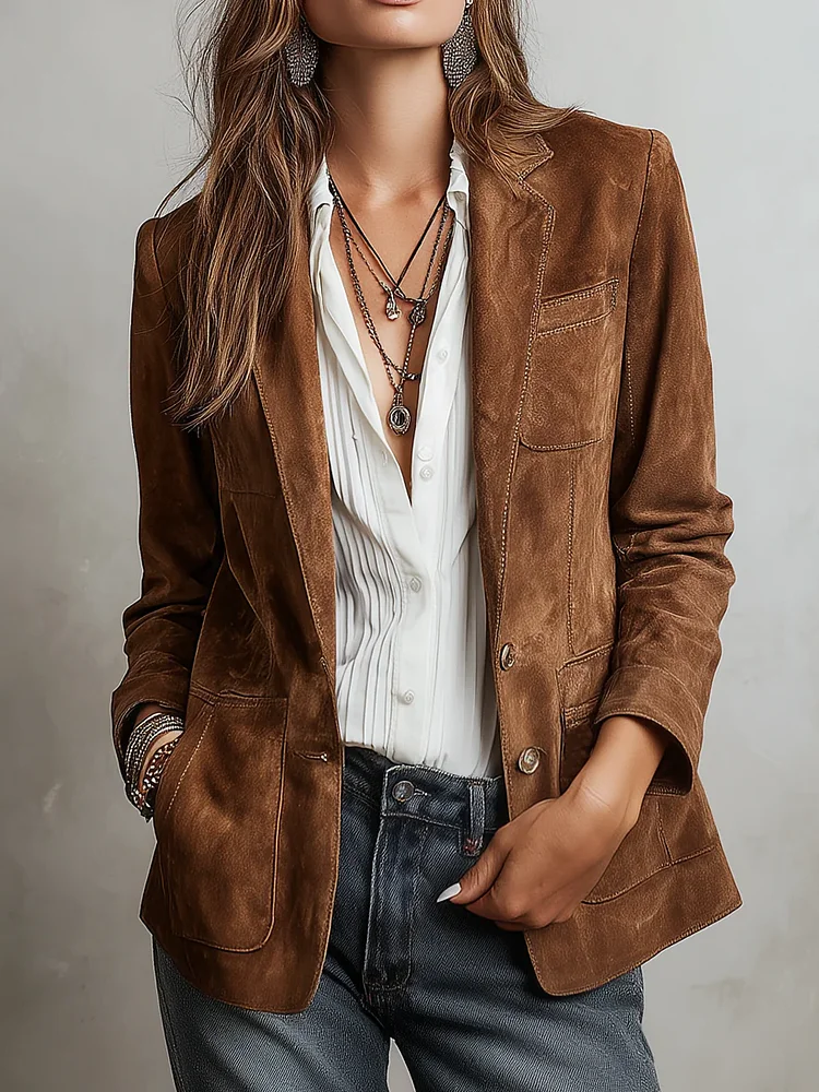 Vintage Brown Suede Jacket