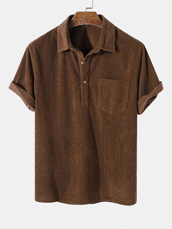 Men's Corduroy Short Sleeve Shirt