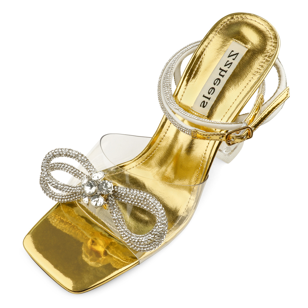 9.5cm/3.74 Double Bow Crystallized High Heels