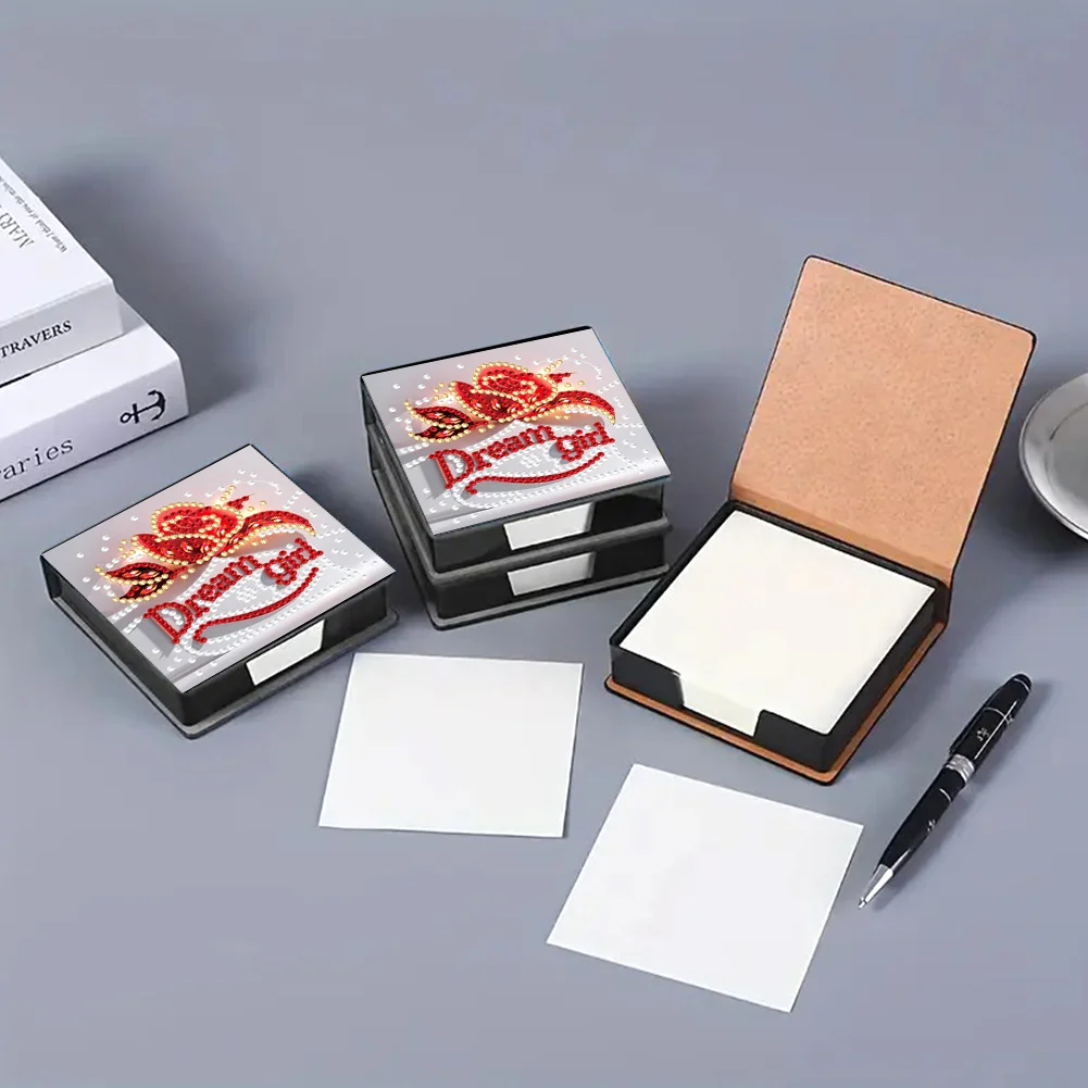 Dream Girl PU Diamond Painting Notecard Box 5D DIY Diamond Art Note Box