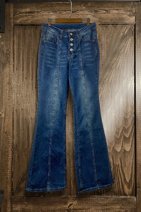 High-rise Panelled Flared Jeans