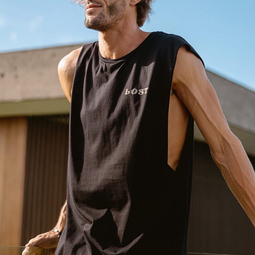 Men's Casual Live The Life Graphic Tank Top