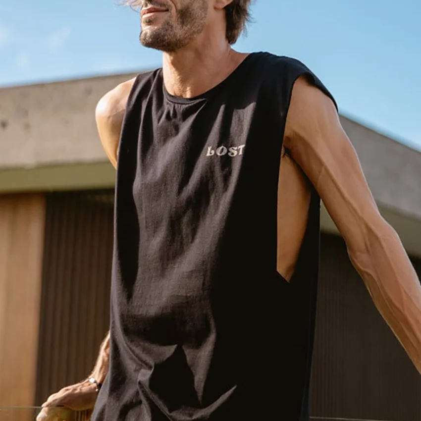 Men's Casual Live The Life Graphic Tank Top