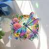 5D Diamond Painting Double Sided Effect  Stained Glass Panel Decorative Home Garden Decoration Hanging Kit(Dragonfly)