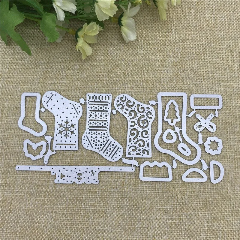 Christmas Stockings Metal Cutting Dies Embossing Stencil Scrapbooking Template Punch Crafts