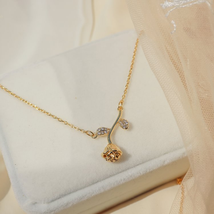 For Love - Golden Rose Necklace