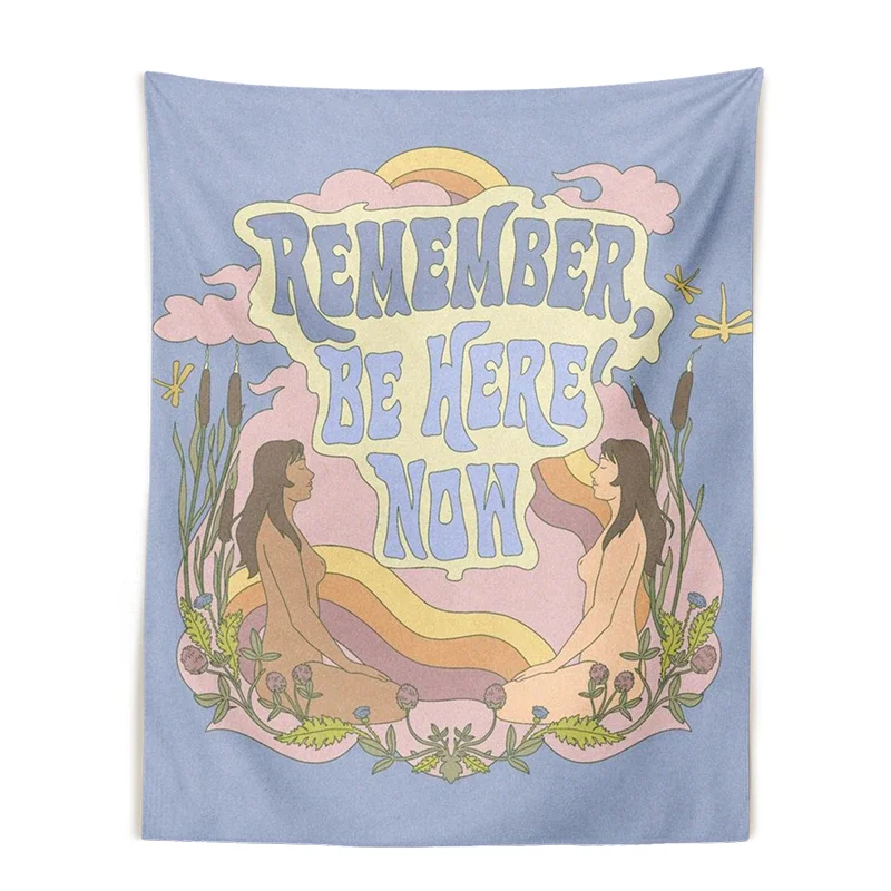 Nigikala girl Tapestry Wall Hanging mushroom woman 70s 60s Retro flowers Decoration Rainbow INS Trippy Psychedelic Wall Decor