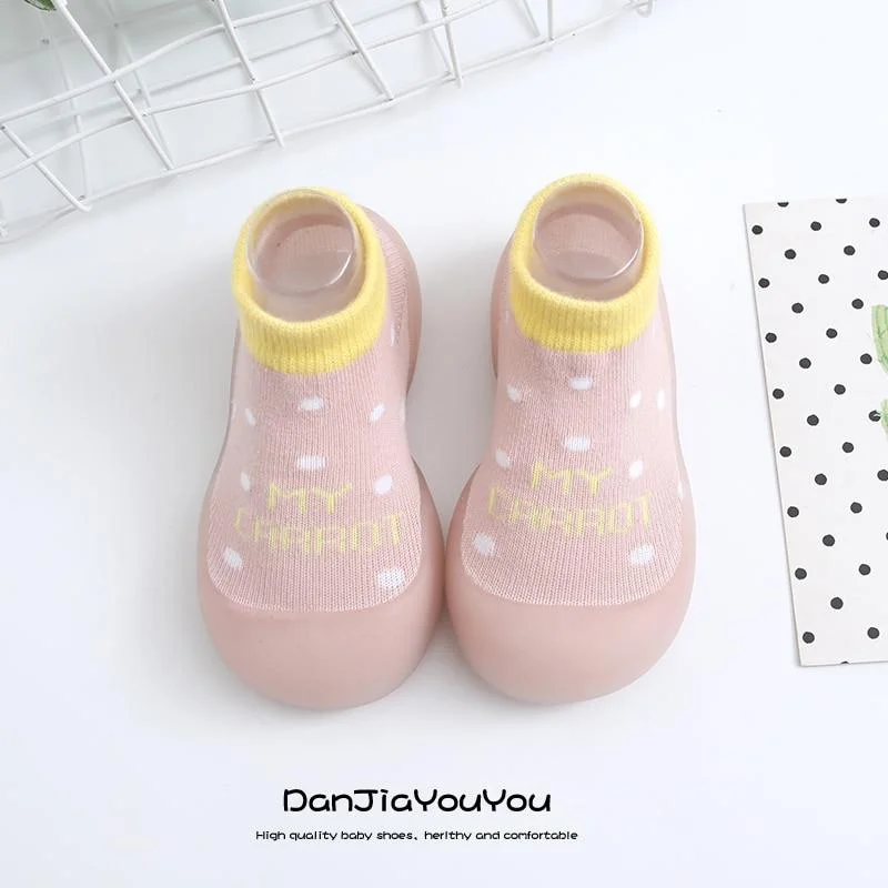Baby Boys Girls Sock Shoes Autumn Non-slip Floor Socks Kids Soft Rubber Sole Toddler Shoes Socks Baby Socks with Rubber Soles