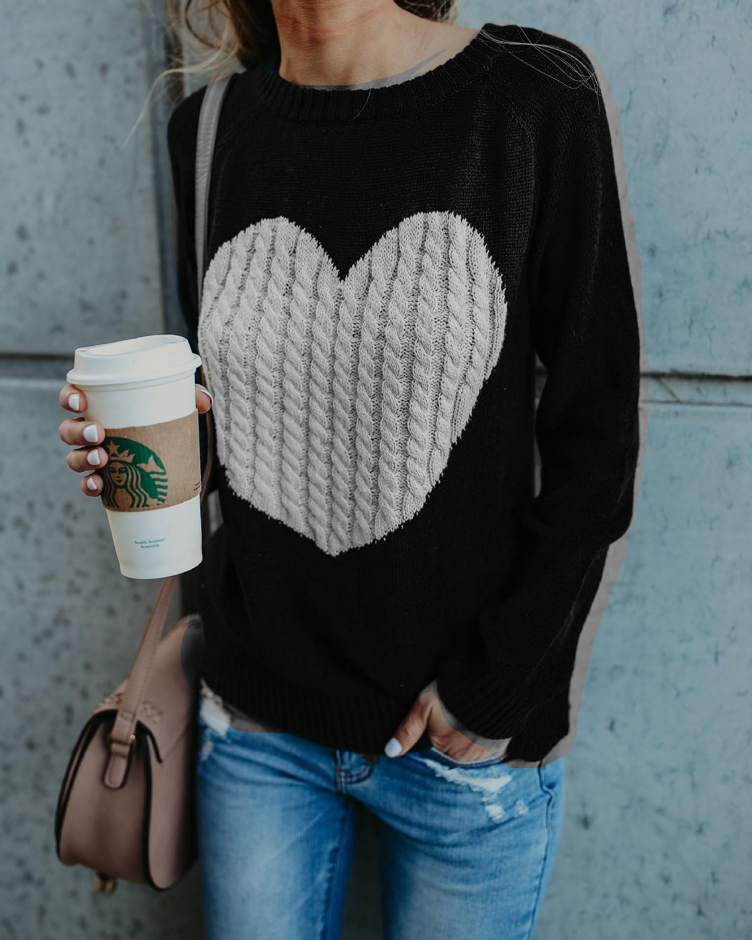 Knitted Sweater Sweet Love Heart Pattern Women Sweaters 2021 Autumn Winter Long Sleeve Casual Loose Plus Size Female Pullover