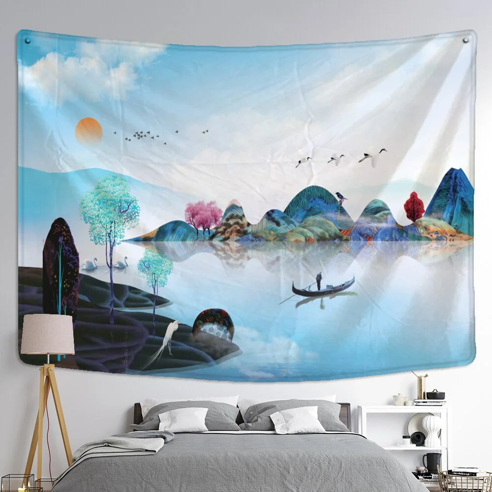 Unique Buddhist realm Wall hanging Tapestry psychedelic pattern yoga throw beach throw carpet Hippie Home Decor Wall Tapestry