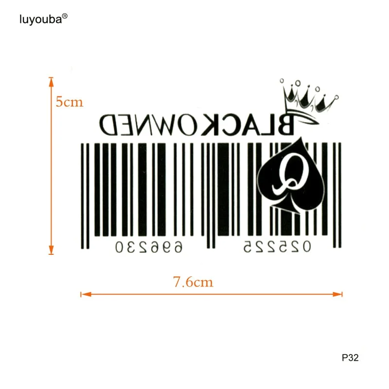 QR code Waterproof Temporary Tattoos Men Crown Temporary Tatoo Stickers Tatouage Temporaire Henna Tattoo Sleeve