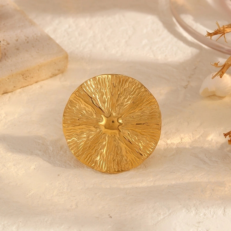 1 Piece Elegant Vintage Style Classic Style Irregular Circle Flower 304 Stainless Steel Open Rings