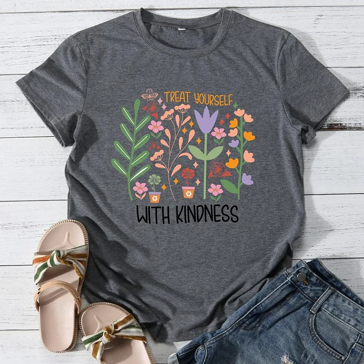 With kindness Round Neck T-shirt-0025896