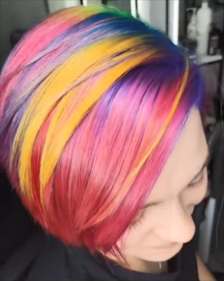 Zaesvini Hair® | (✨NEW)RAINBOW MIXED RED COLORFUL COLORSHAIR WIG  Zaesvini