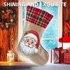 DIY Diamond Painting Christmas Stockings Hanging Ornaments Large Capacity Xmas Socks Pendant Wear Resist Candy Gift Storage Bags for Family Christmas Holiday Party Decoration (Santa Claus head)