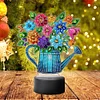 (US Local)Acrylic Double Sided Butterfly Vase Diamond Painting LED Night Light for Desktop