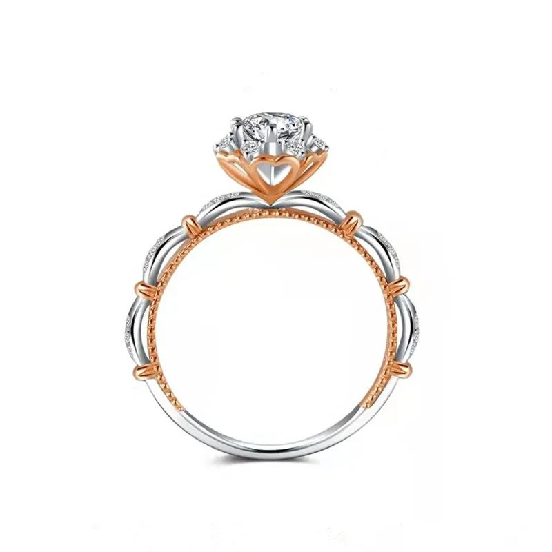 1ct Moissanite Bouquet Silver Ring
