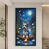 >SALE<Full Embroidery Eco-cotton Thread 11CT Printed Moonlight Dog Cross Stitch40x70cm