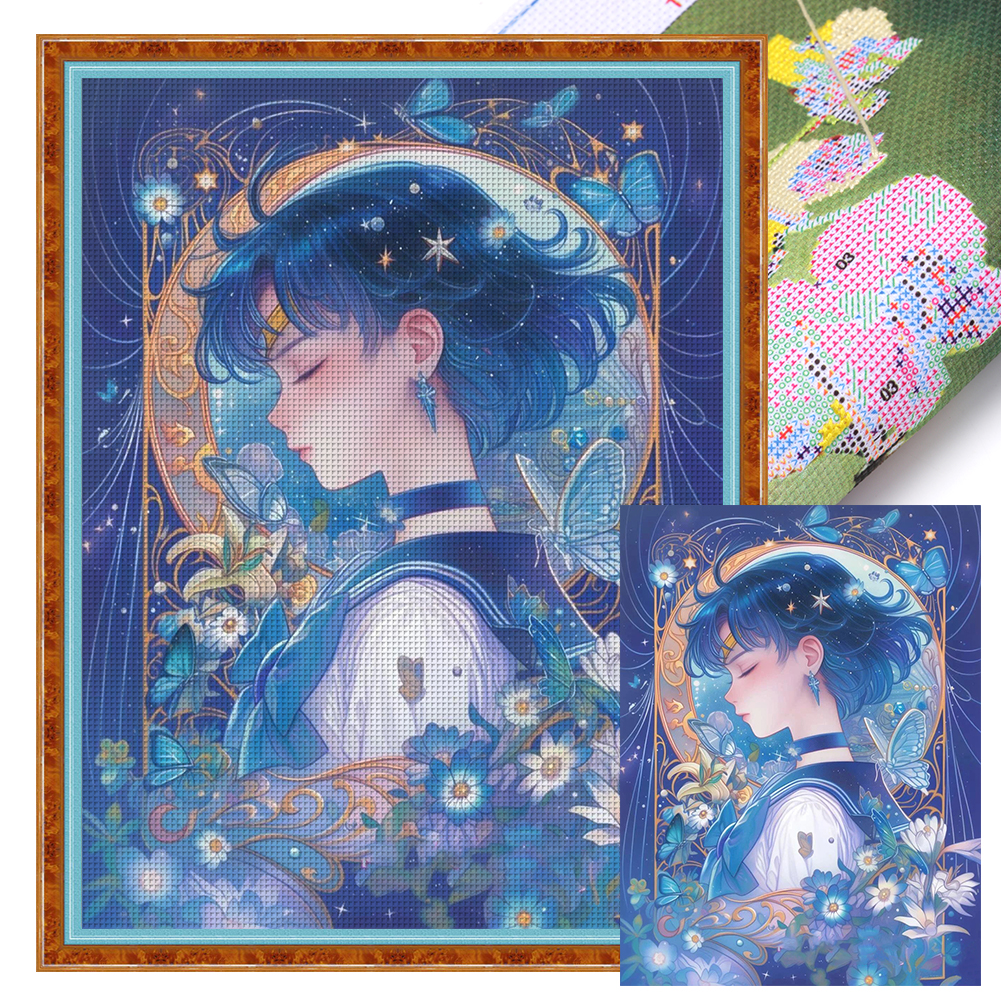 Sailor Moon Full 11CT Pre-stamped Canvas(45*60cm) Cross Stitch