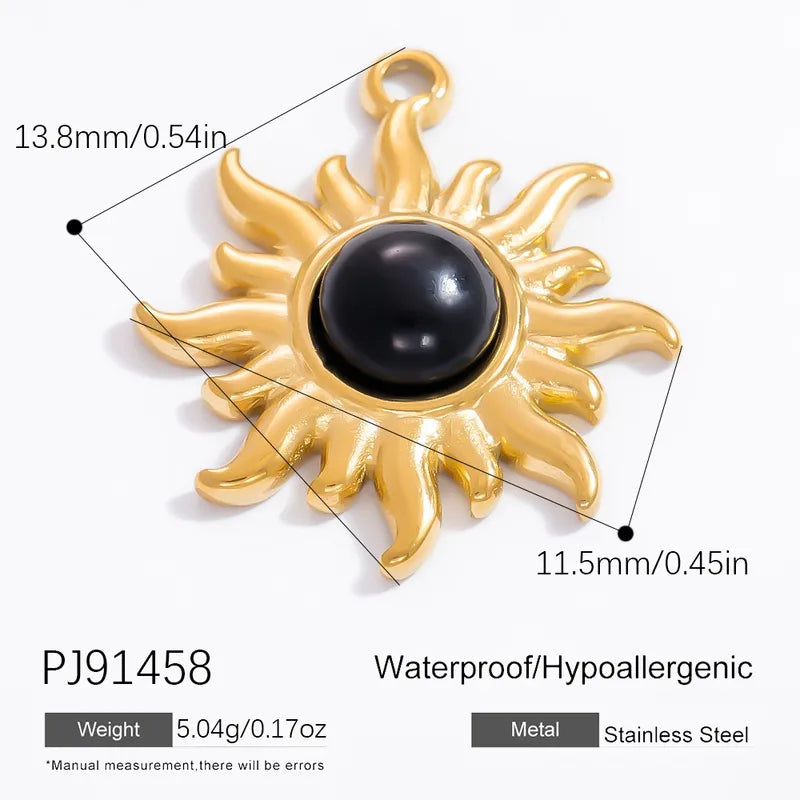 1 Piece 6.7*9.9mm 304 Stainless Steel Natural Stone Geometric Pendant Jewelry Accessories