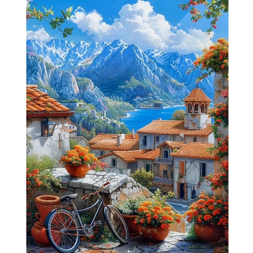 Town Of Houses 40*50cm(canvas) full round drill diamond painting