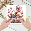 6Pcs Valentines Day Dinosaur Diamond Painting Greeting Card